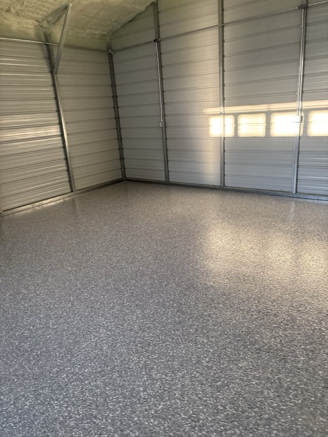 Large bay floor finished in a light flake blend